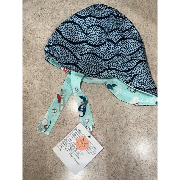 New UB2 Reversible Baby Sun Hat With Airplane & Blue Wave Design Adjustable Chi - Picture 4 of 7